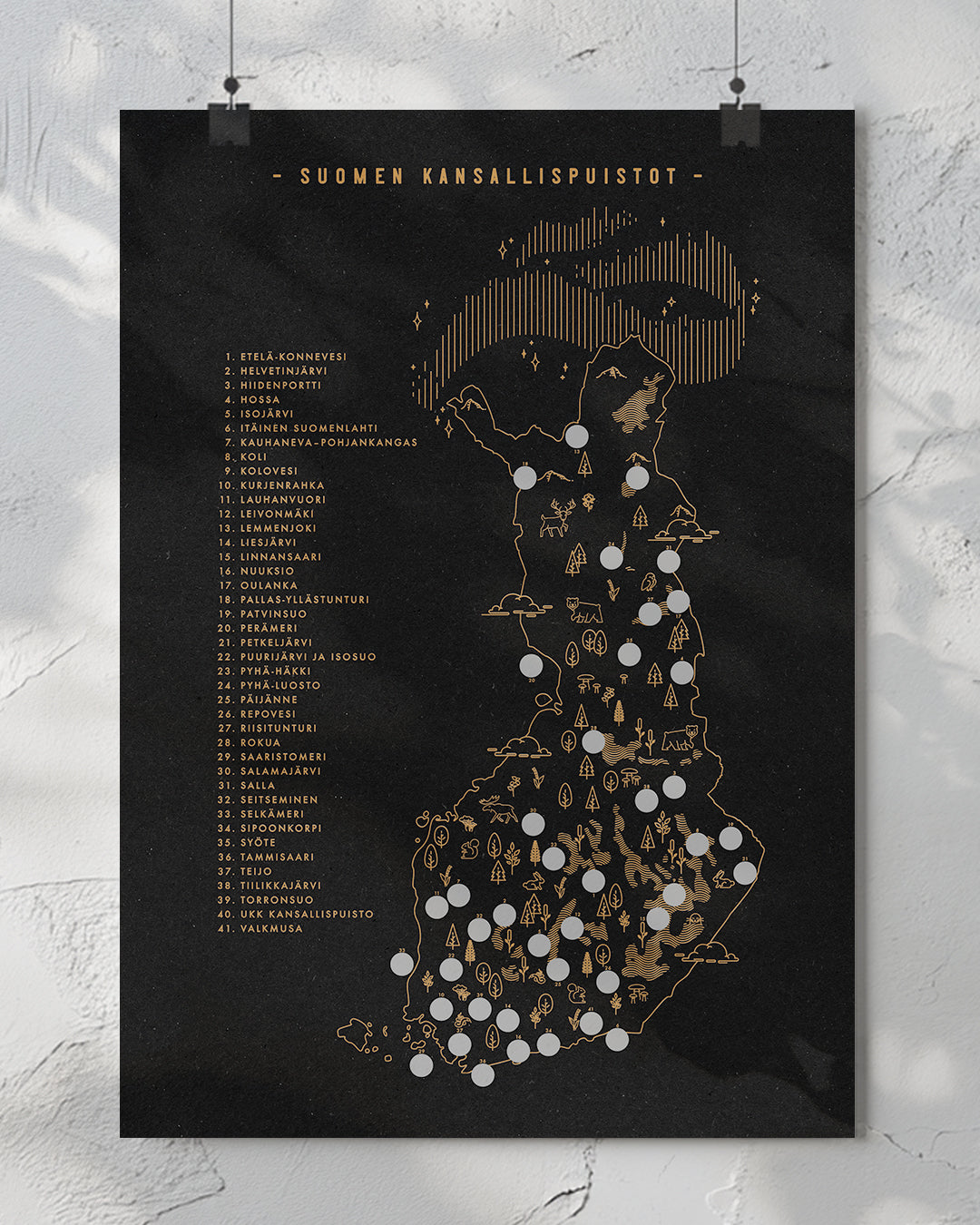 Suomen kansallispuistot / raaputuskartta